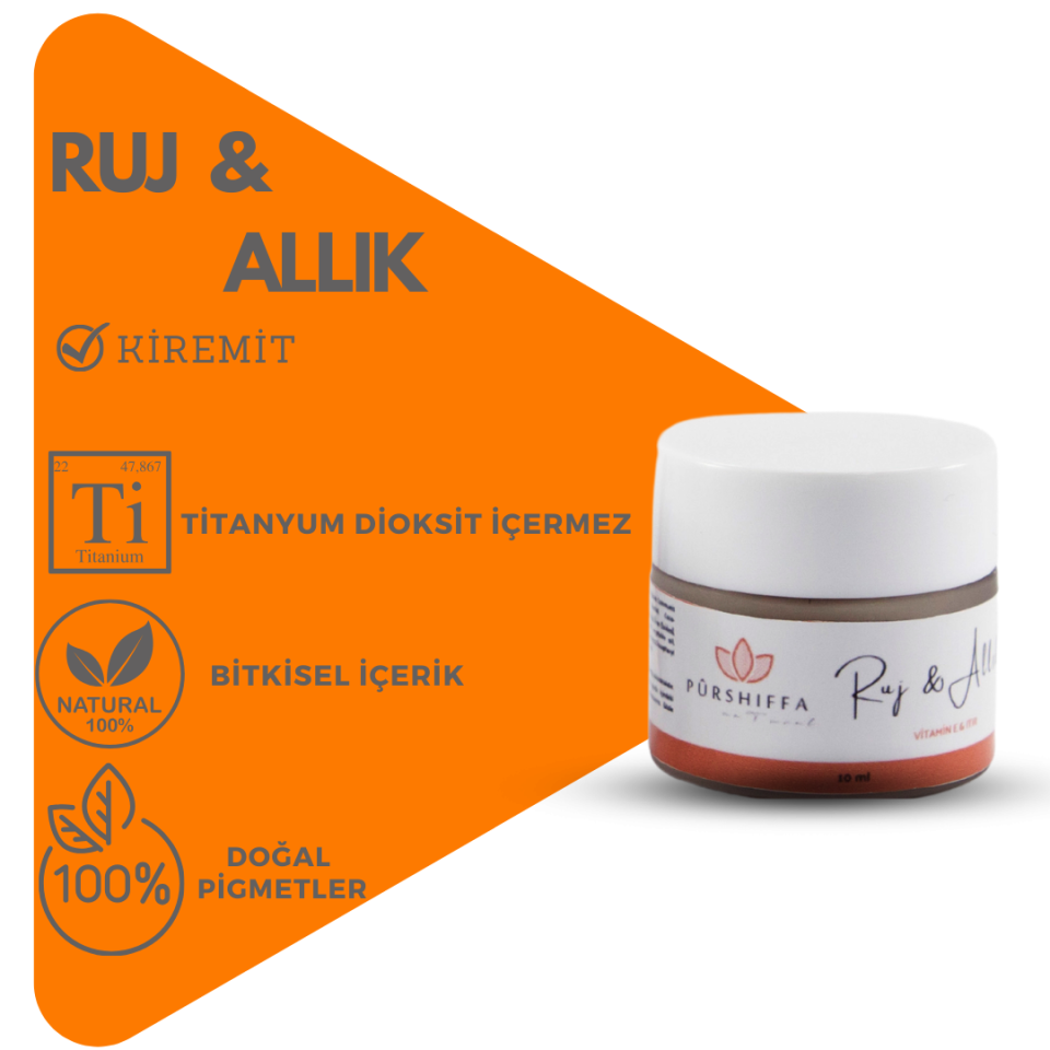 Bitkisel İçerikli Doğal Ruj Allık  5 GR (Kavanoz)