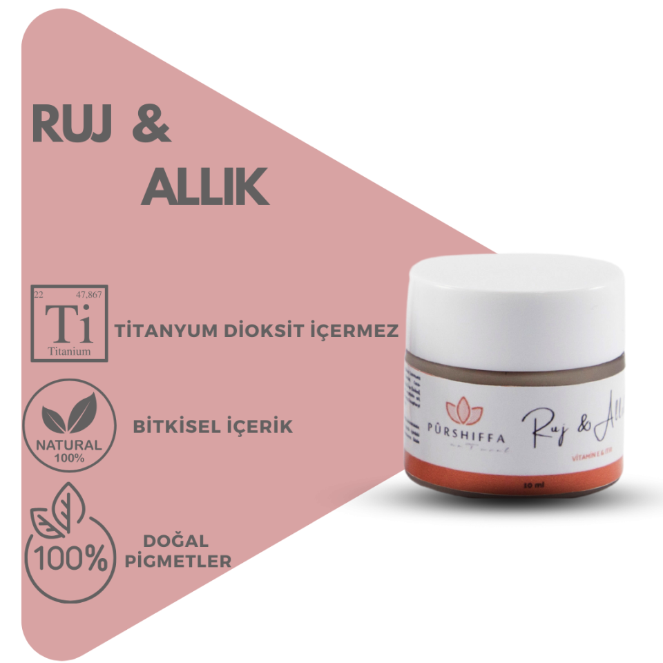 Bitkisel İçerikli Doğal Ruj Allık  5 GR (Kavanoz)