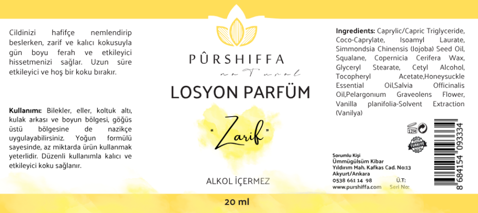 Losyon Parfüm (Zarif) 20 ml