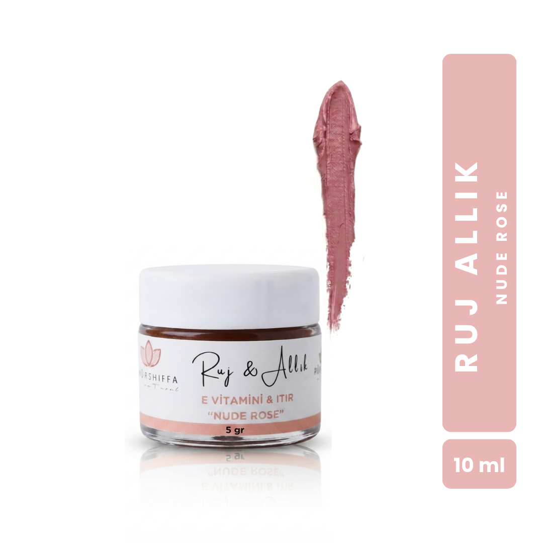 Bitkisel İçerikli Doğal Ruj Allık  NUDE ROSE  (Kavanoz)  5 gr