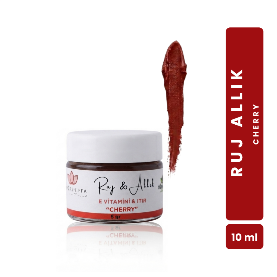 Bitkisel İçerikli Doğal Ruj Allık  BORDO (CHERRY)  (Kavanoz)  5 gr