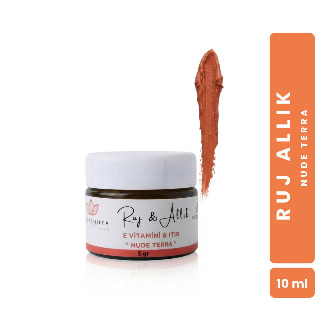 Bitkisel İçerikli Doğal Ruj Allık  KİREMİT (NUDE TERRA)  (Kavanoz)  5 gr